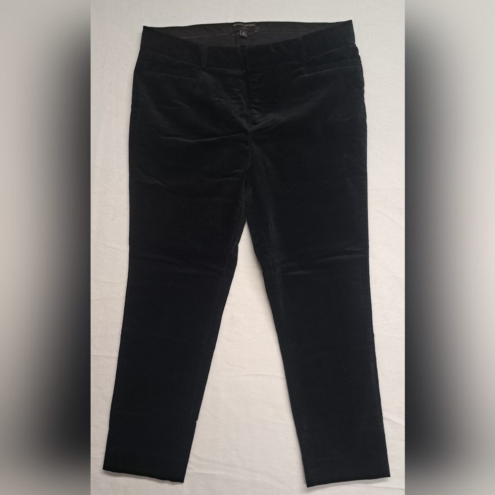Banana Republic 8 Black Pants Velveteen Velour Trousers